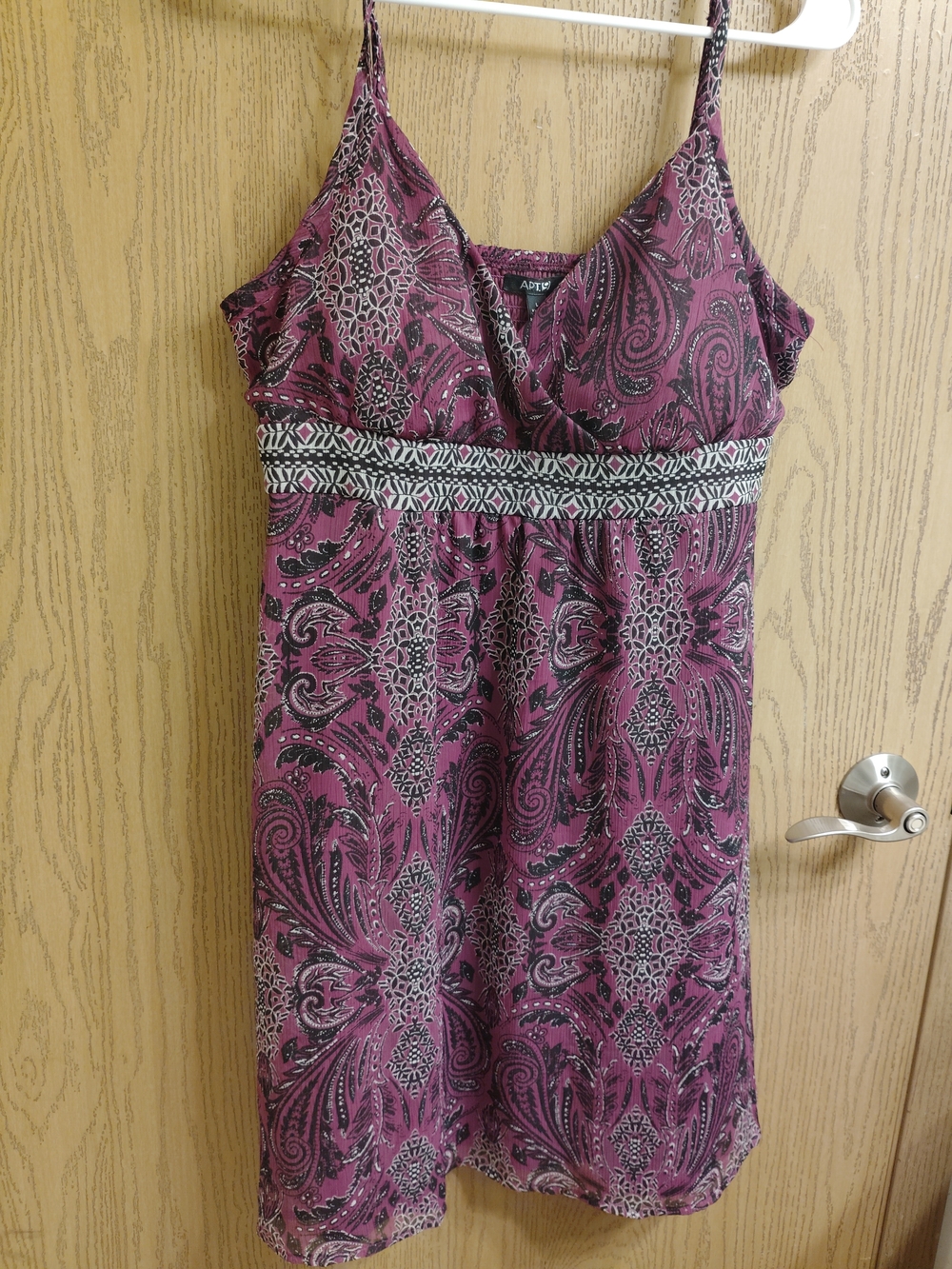 Apt. 9 Plum Paisley Spaghetti-Strap Mini Dress